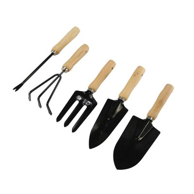 High Quality Wood Handle Rake Spade Shovel 5 Pieces Garden Tool And Equipment