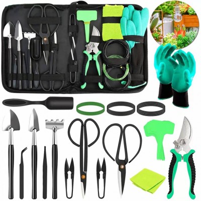 Hot Selling 24 Pieces Bonsai Garden Hand Tools Trimming Tools Scissors Set For Succulent Plant Tree Kit